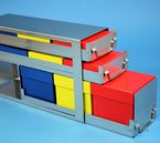 ALPHA 130 Schrankeinschub-Kombination, offene Bauform, Klappgriff, mit Auszugstop, Schubladenb�den offen