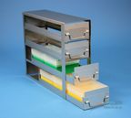 EPPi� 80 Schrankeinsch�be f�r alle Boxen bis 133x133x80 mm, offene Bauform, Klappgriff, mit Auszugstop, Schubladenb�den offen